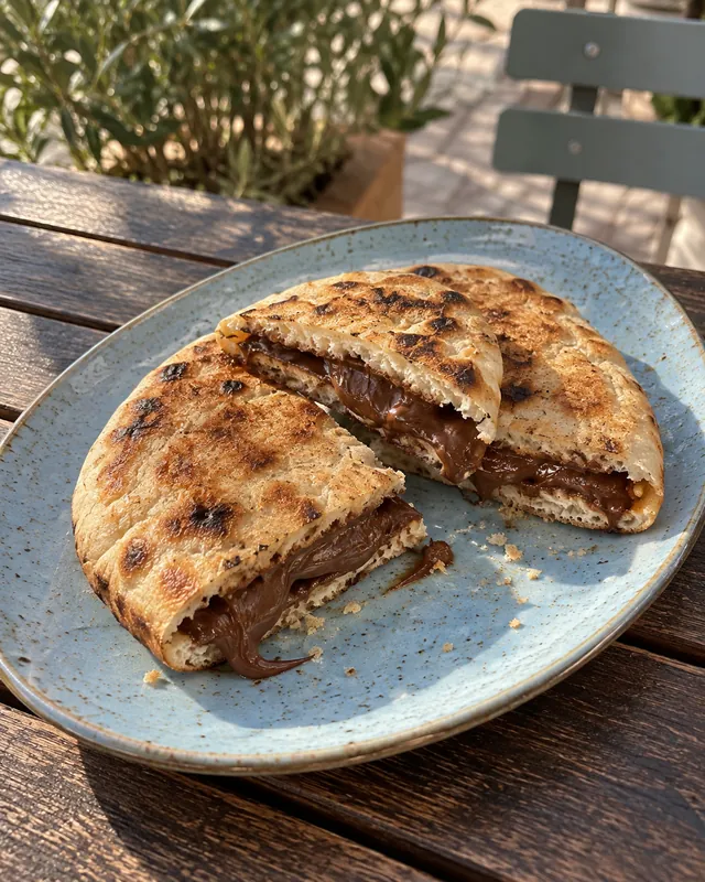 Pita Nutella : Pain pita toasté, Nutella fondant